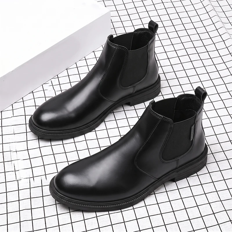 Men Formal Wear With Boots - Sepatu Bot Chelsea Kulit Pria, Model