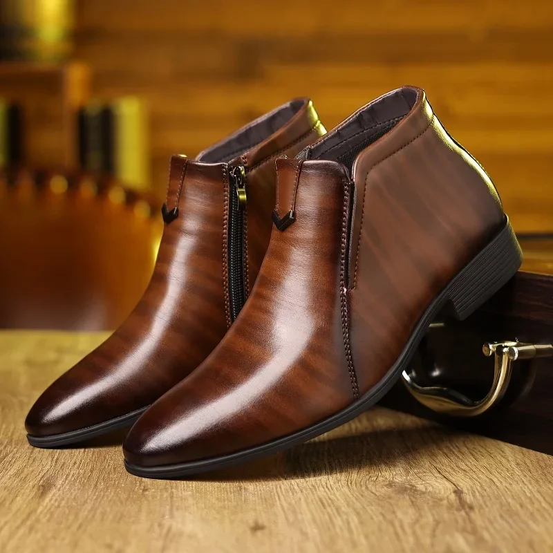 Men Formal Wear With Boots - Sepatu bot ritsleting pria, alas kaki