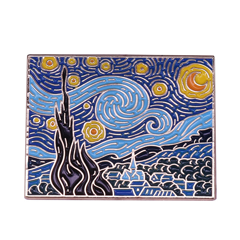 Tuxedo Lapel Pin - Pin Enamel Lembut Van Gogh, Pin
