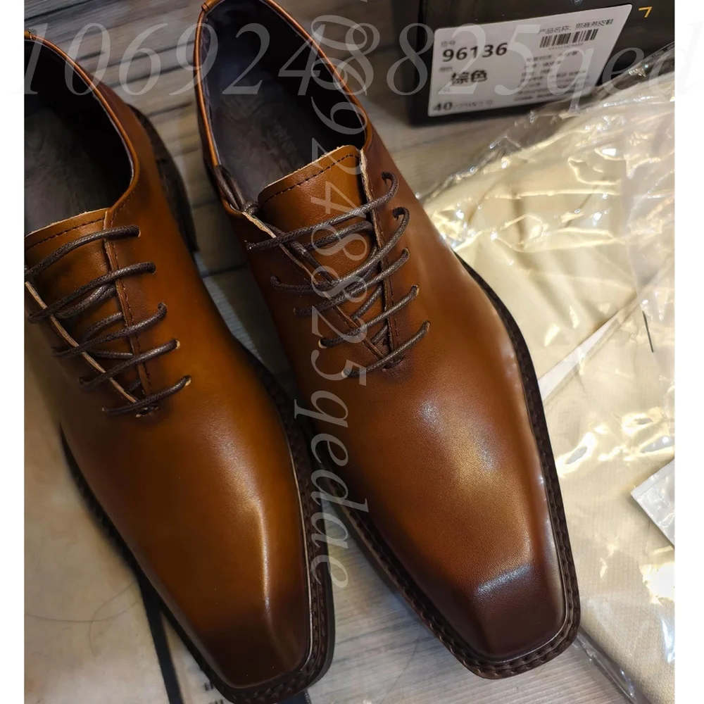 Sepatu Oxford Kulit Coklat Mew - Formal Men Daily Wear Footwear ulasan dan harga