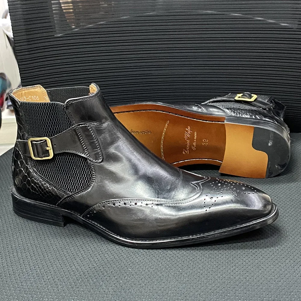 Sepatu bot kulit sapi asli unt - Men Formal Wear With Boots ulasan dan harga