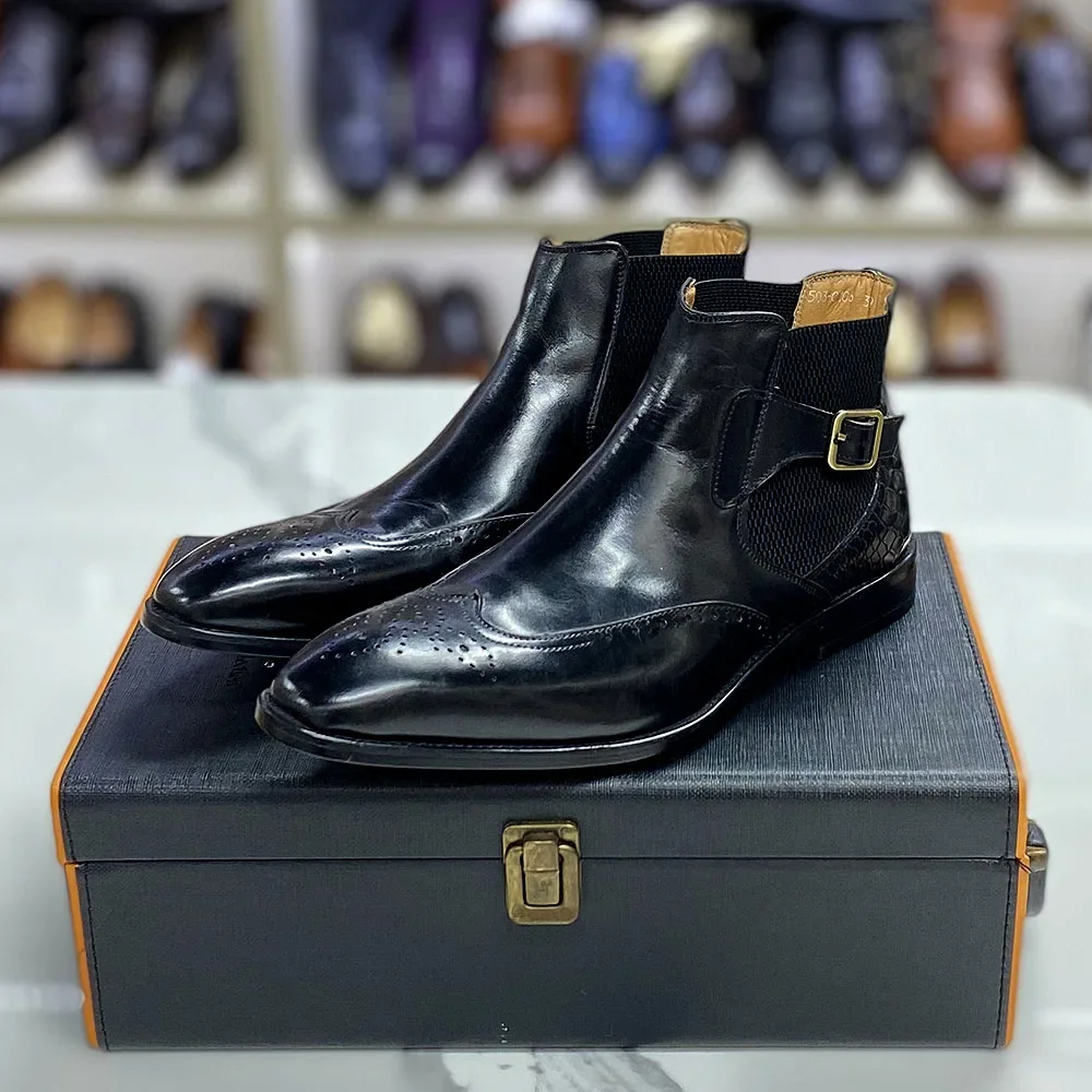 Sepatu bot kulit sapi asli unt - Men Formal Wear With Boots ulasan dan harga