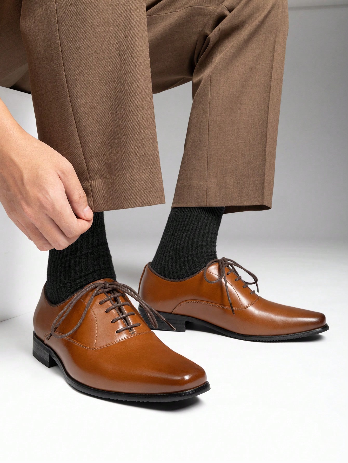 Sepatu Oxford Pria Warna Cokel - Formal Men Daily Wear Footwear ulasan dan harga